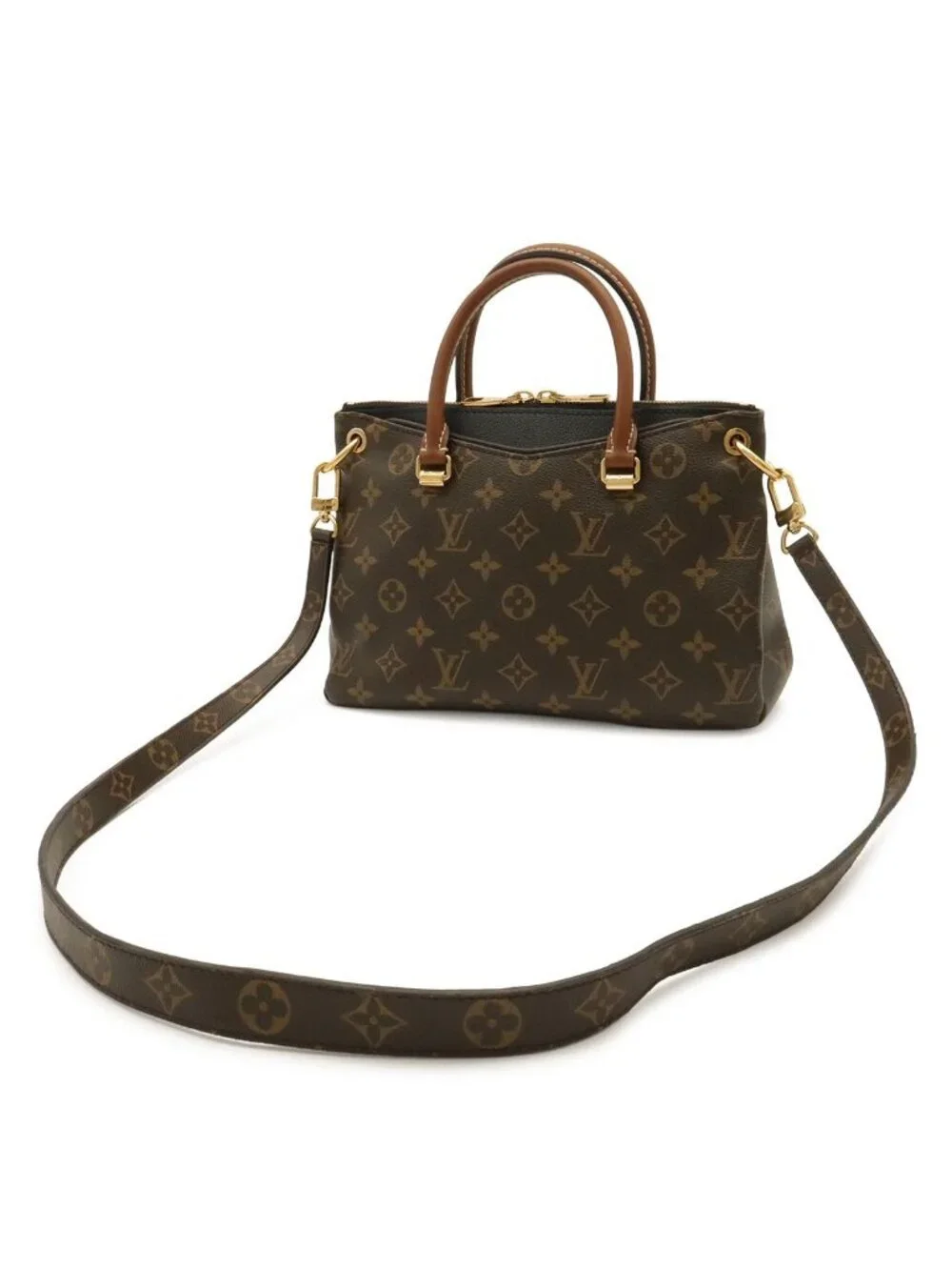 Louis Vuitton Monogram Pallas BB 2-Way Shoulder Bag Crossbody Noir Black Gold